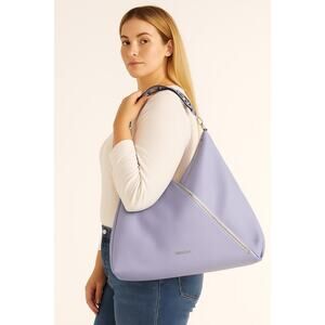 Calvin Klein 18 X 15  regular strap & crossbody strap Blue Pebbled Faux Leather